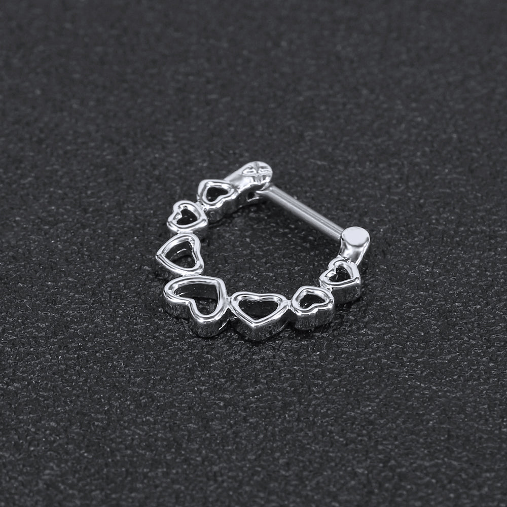 16G Heart Shape Septum Rings 316L Stainless Steel Nose Piercing