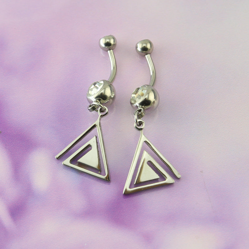 triangle belly button ring