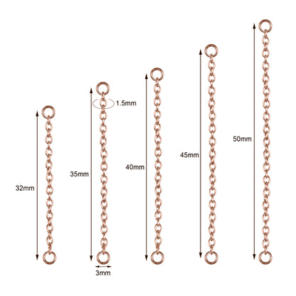 5pcs-set-stainless-steel-rose-gold-nose-stud-chain-economic-set