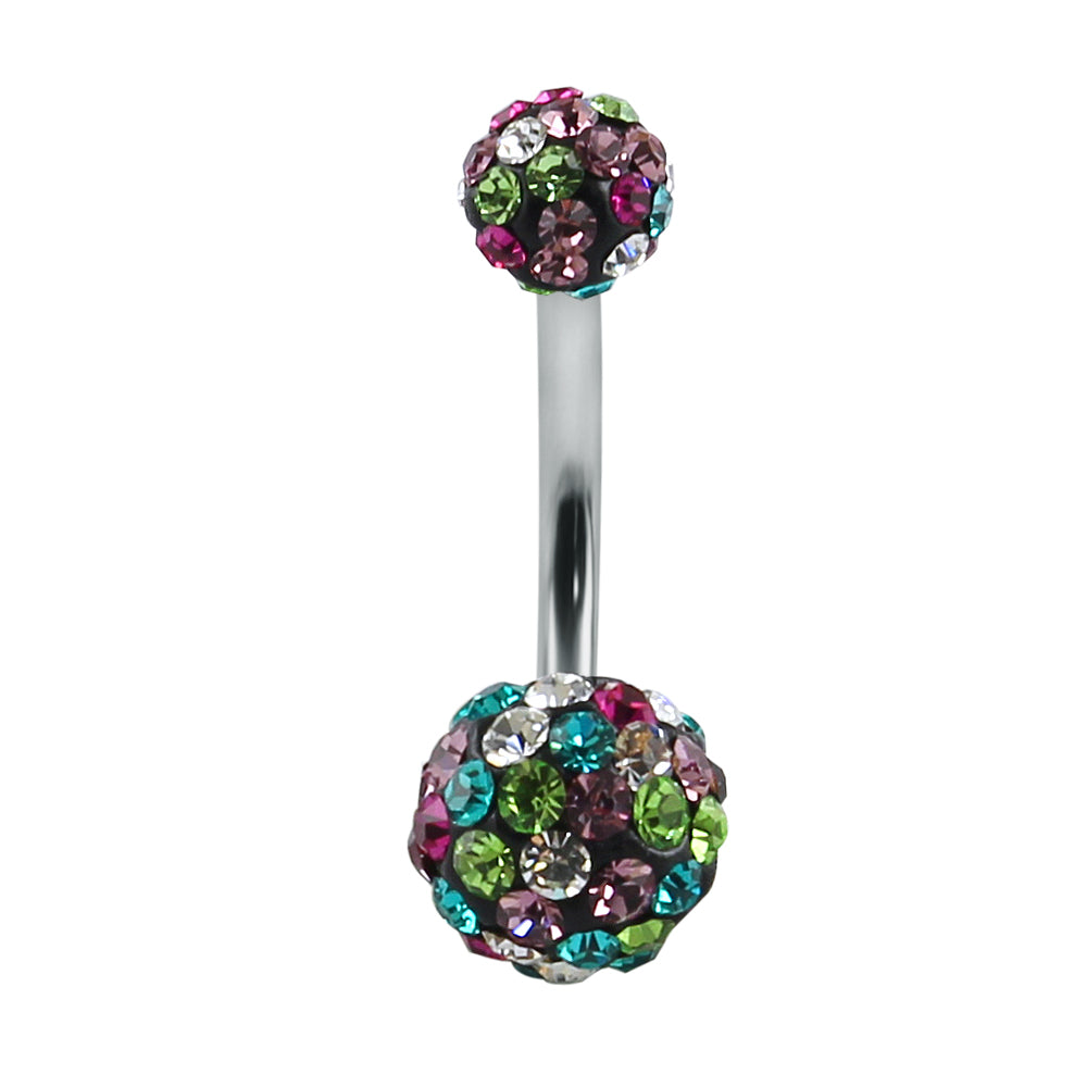 crystal ball belly ring