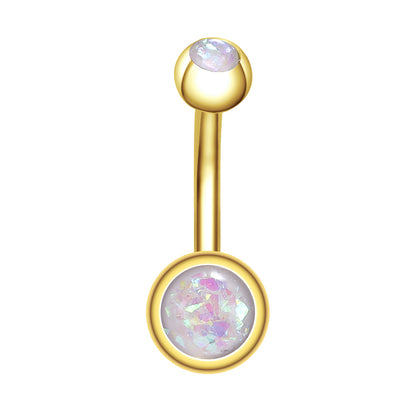 opal belly button ring