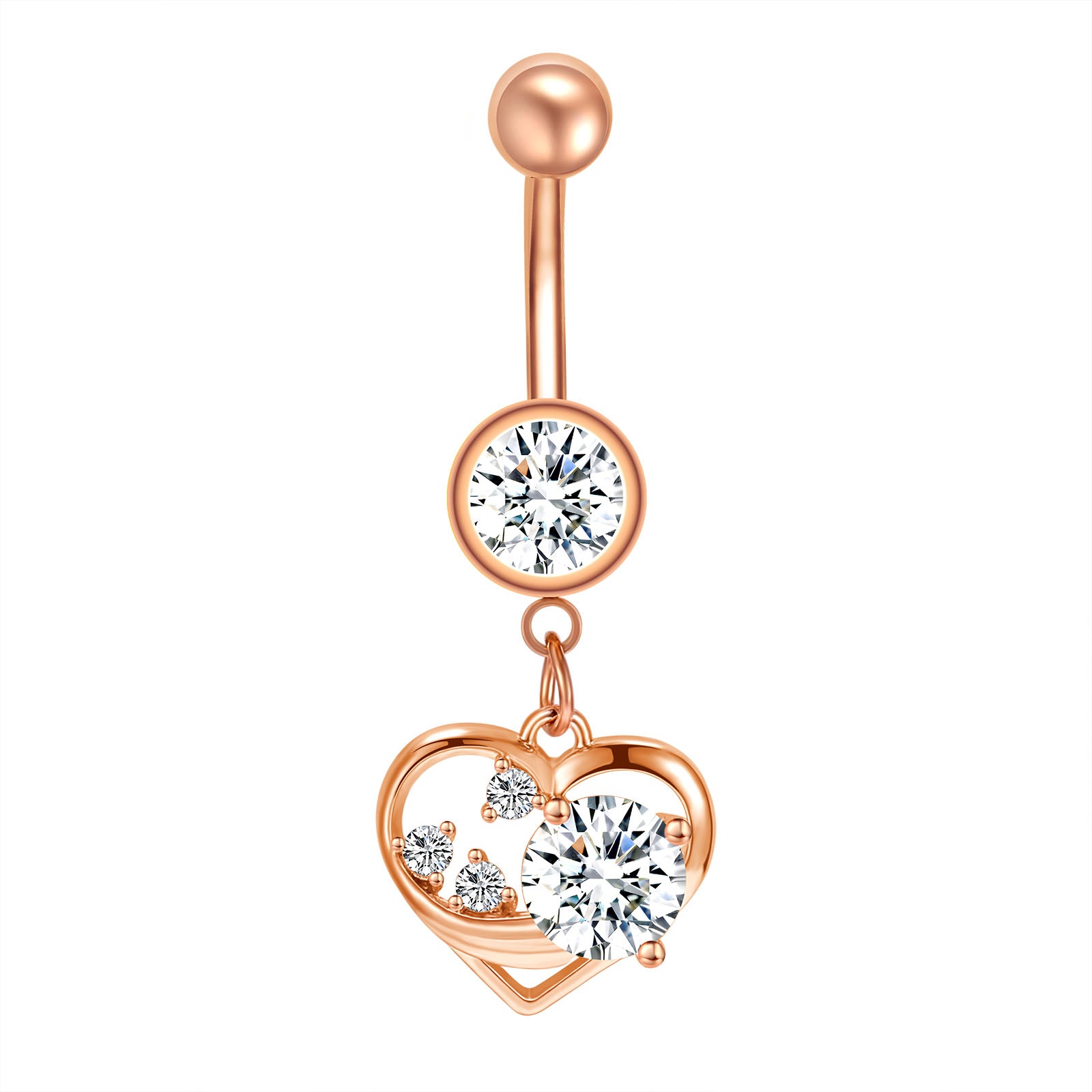 14g-Dangle-Heart-Rose-Gold-Belly-Piercing-Double-Crystal-Navel-Ring-Piercing-Jewelry