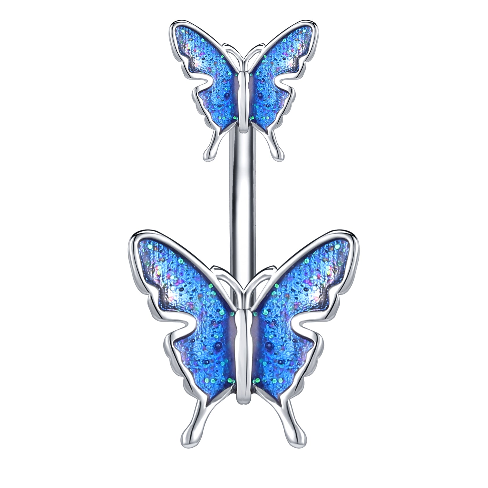 Butterfly Epoxy Colorful Belly Button Rings