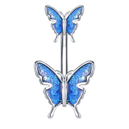 Butterfly Epoxy Colorful Belly Button Rings