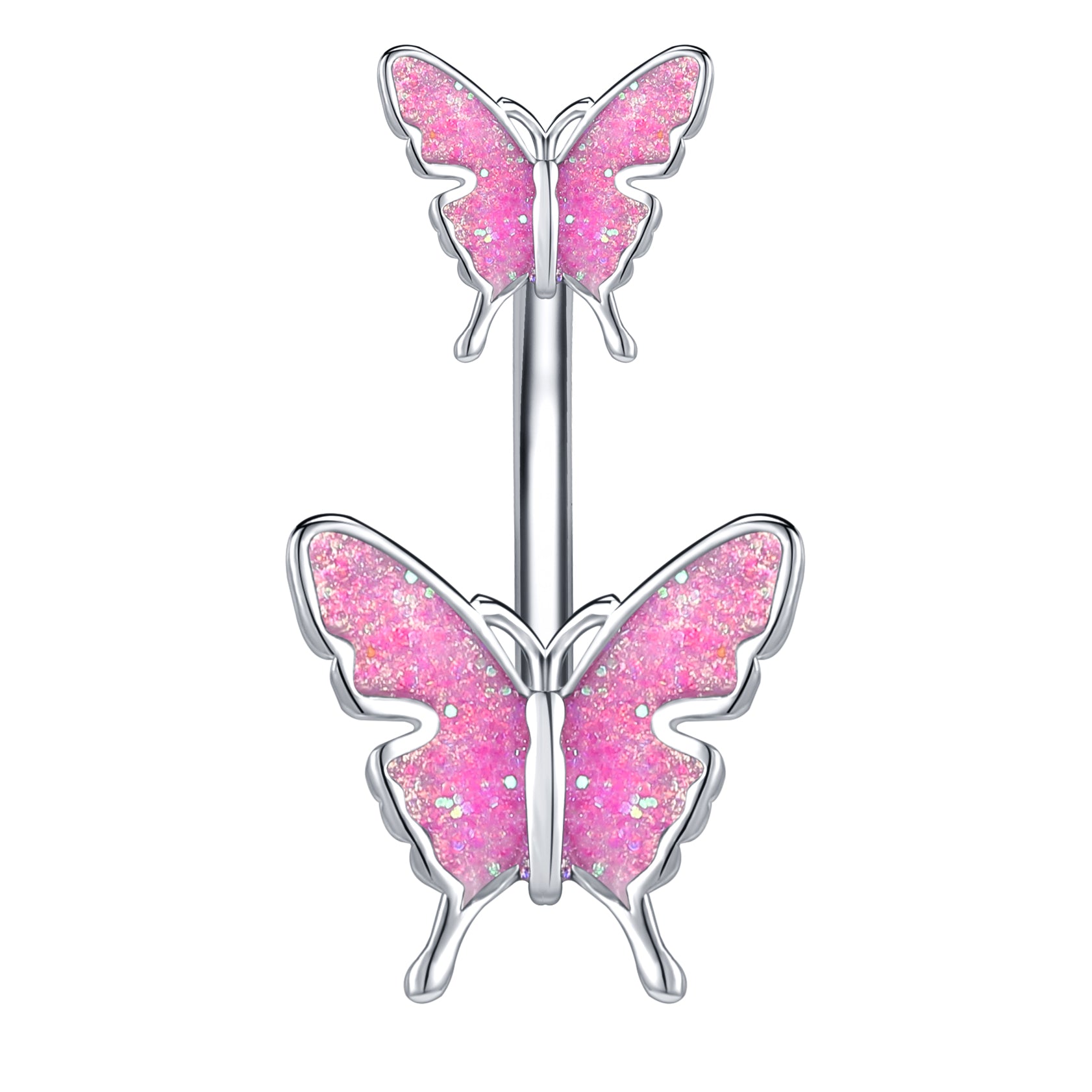 Butterfly Epoxy Colorful Belly Button Rings