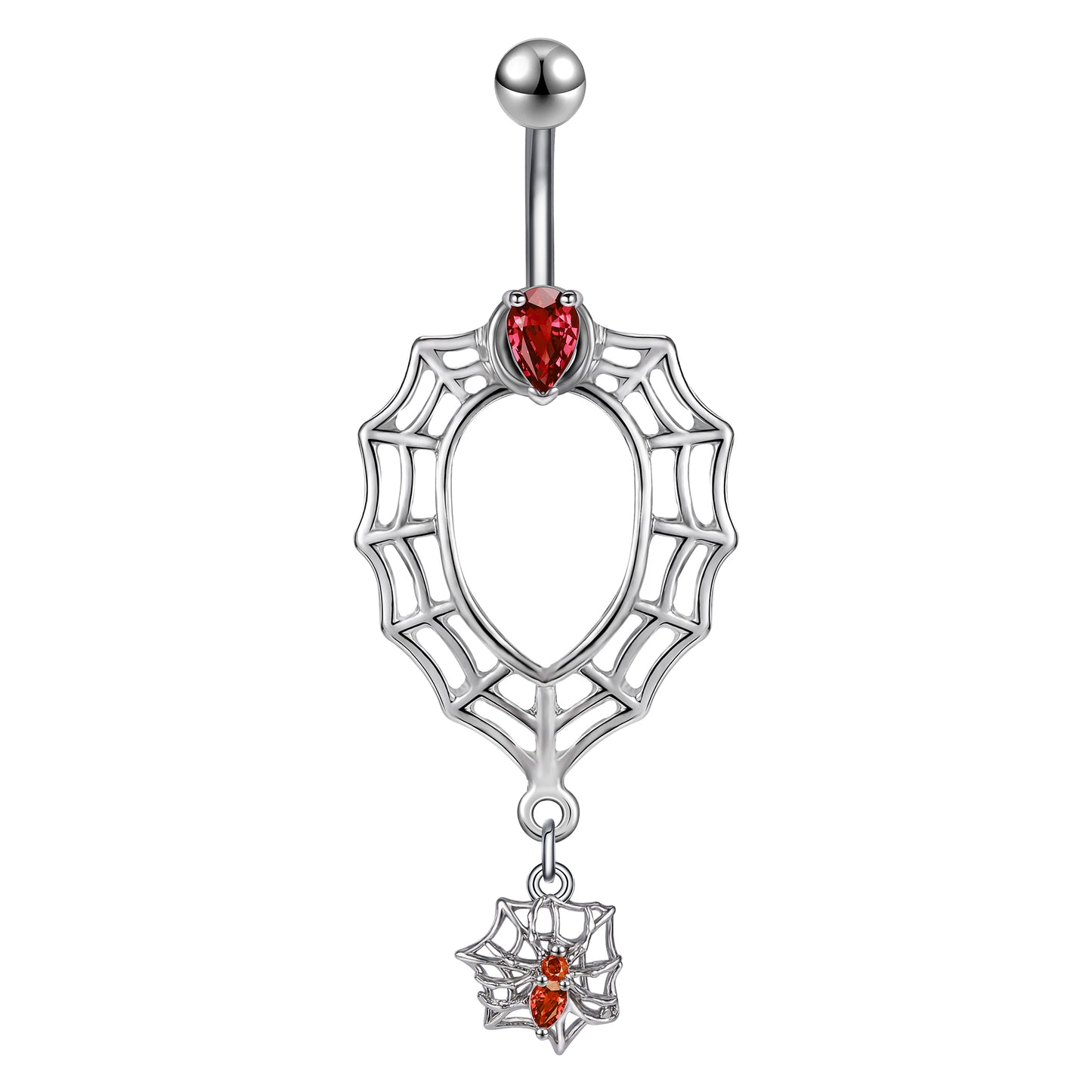 spider-web-belly-button-rings-red-crystal-belly-navel-piercing