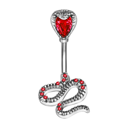 snake-belly-button-rings-red-crystal-belly-navel-piercing