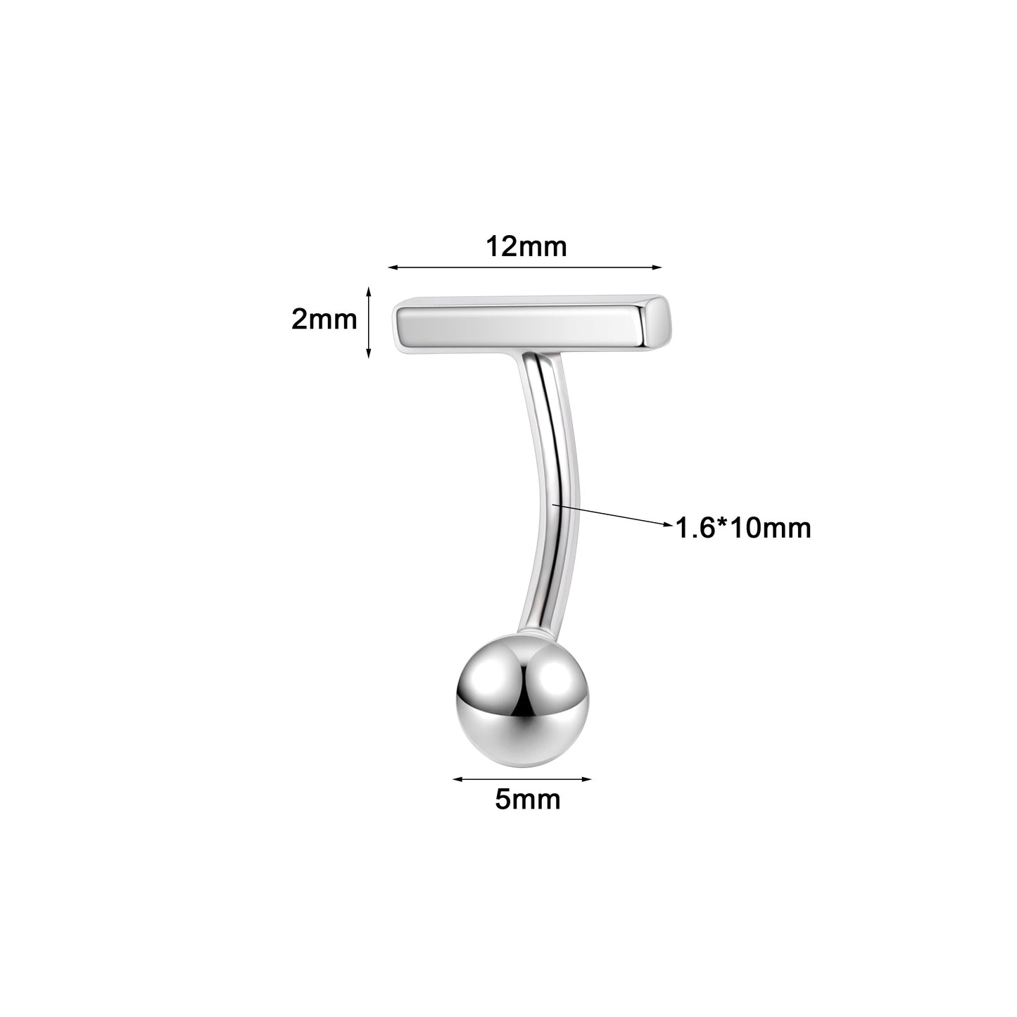 14G T Shaped Navel Belly Rings Piercing Gold Plated Belly Button Rings