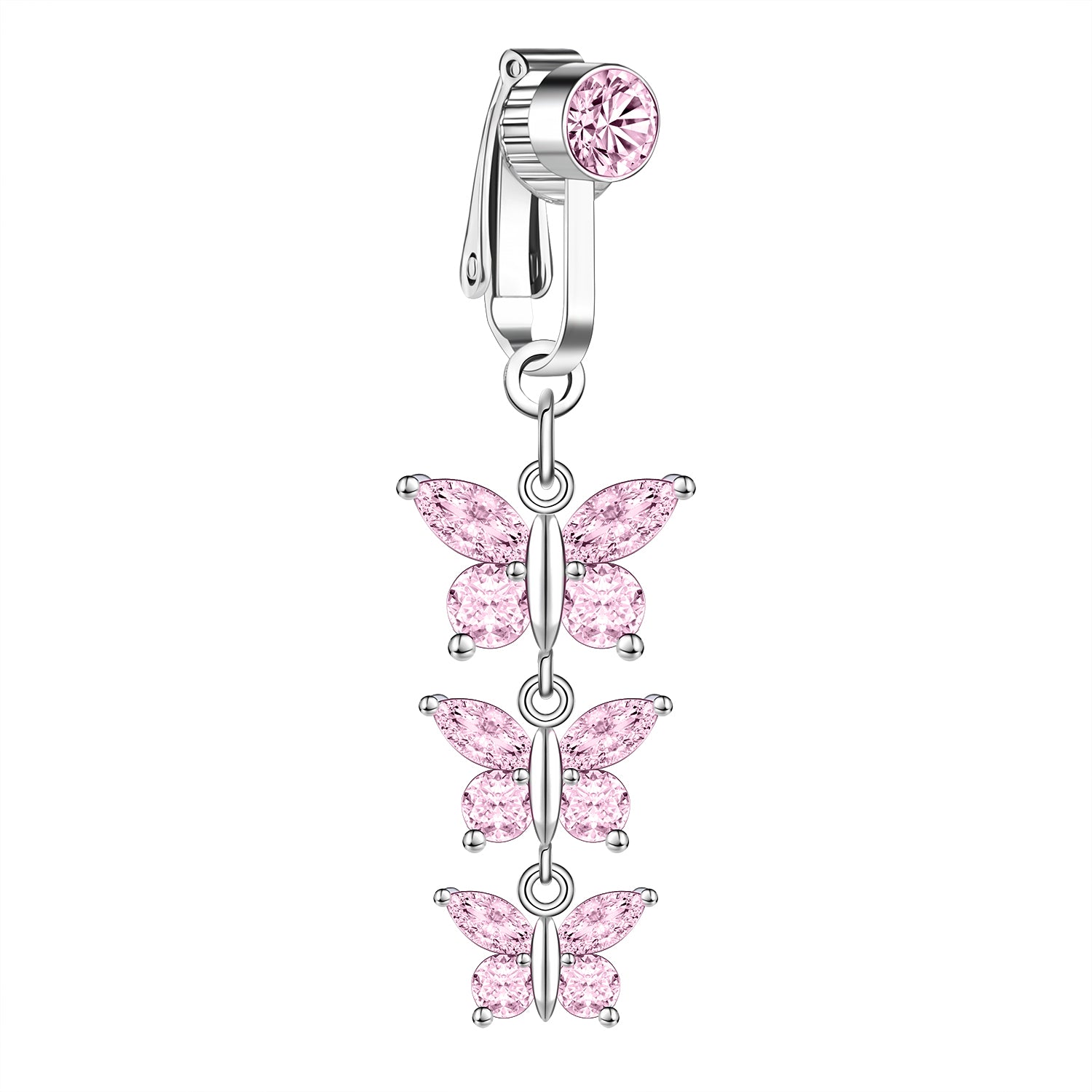 fake-butterfly-dangle-belly-navel-clip-pink-white-cubic-zircon-belly-button-ring