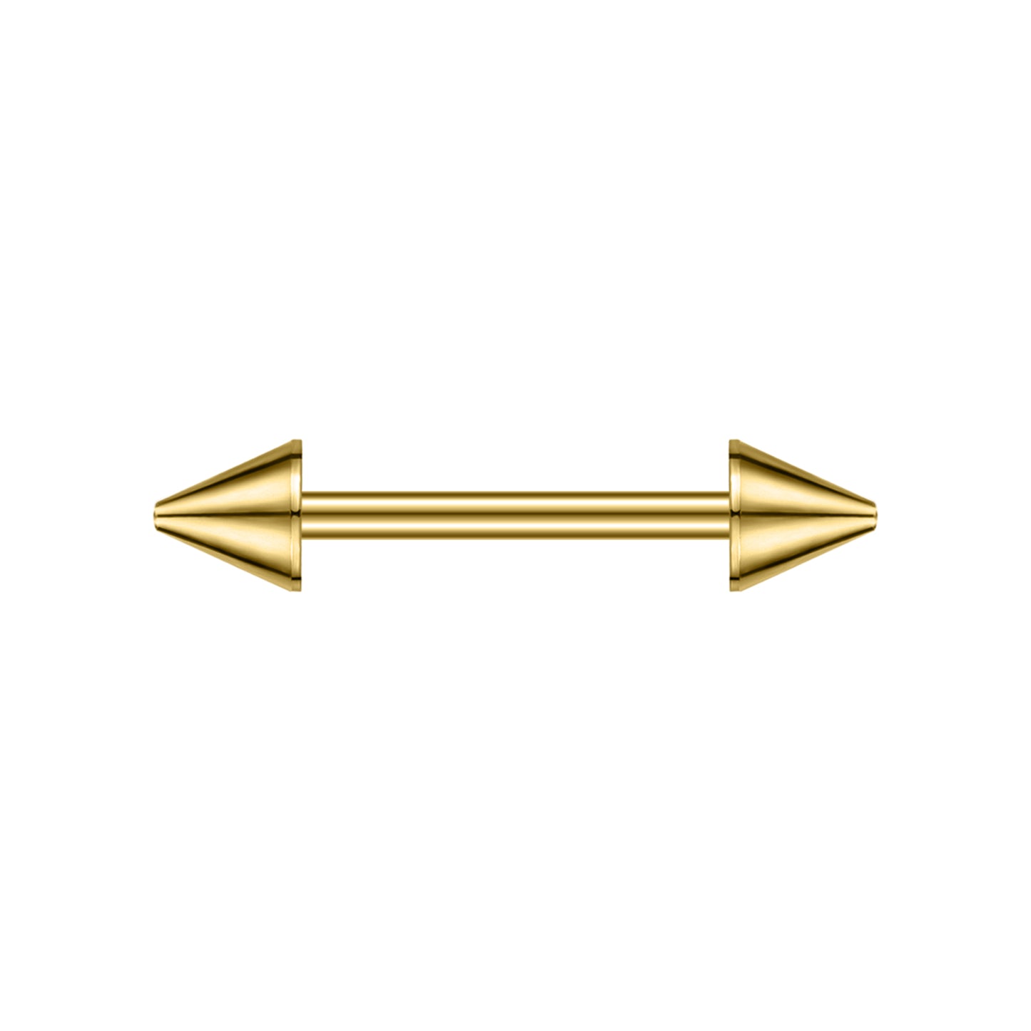 2pcs 14G Simple Nipple Ring Gold Spike Nipple Piercing