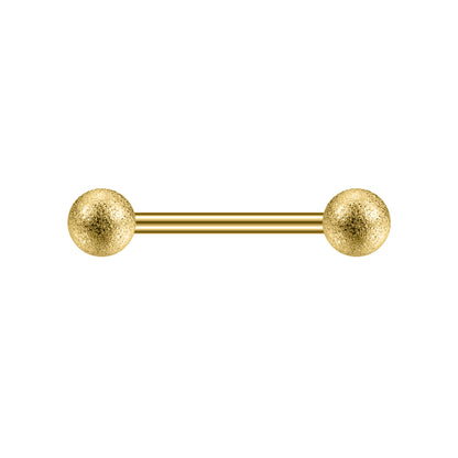 2pcs 14G Simple Nipple Ring Gold Frosted Ball Nipple Piercing