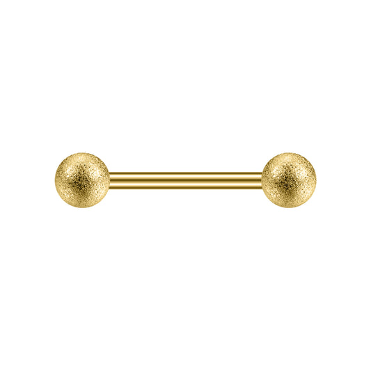 2pcs 14G Simple Nipple Ring Gold Frosted Ball Nipple Piercing