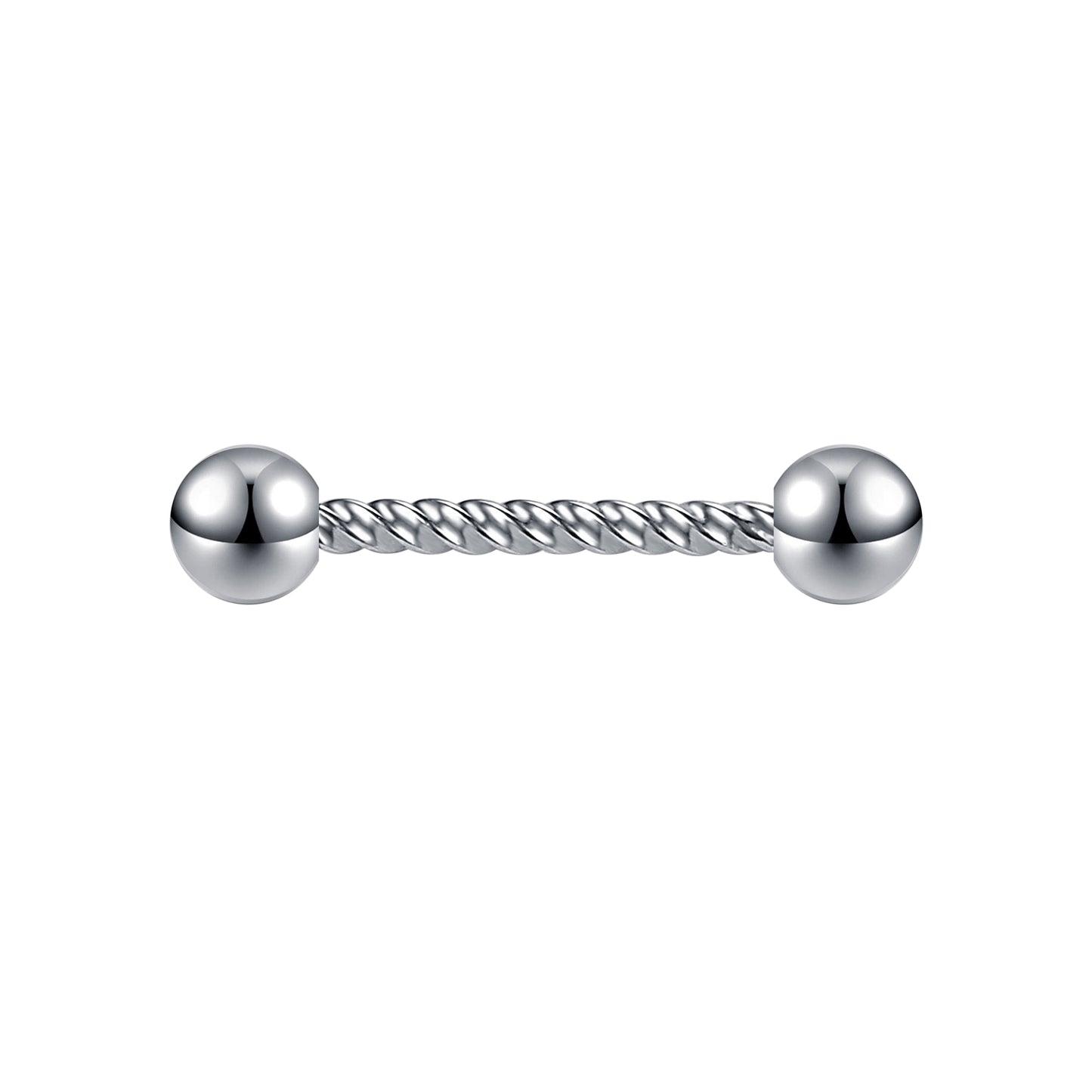 2pcs 14G Simple Nipple Ring Silver Screw Rod Nipple Piercing