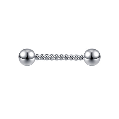 2pcs 14G Simple Nipple Ring Silver Screw Rod Nipple Piercing