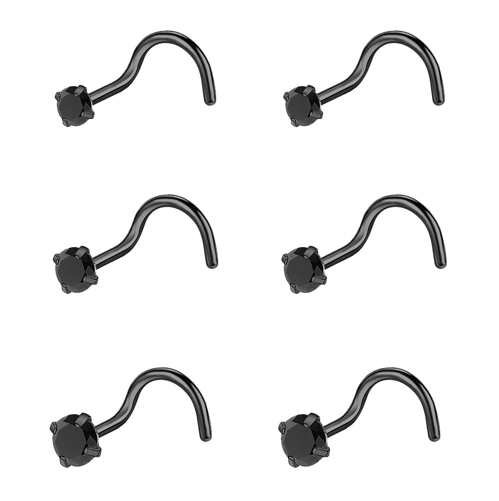 6-pcs-set-20g-black-crystal-nose-rings-black-nose-stud-nose-corkscrew-piercing