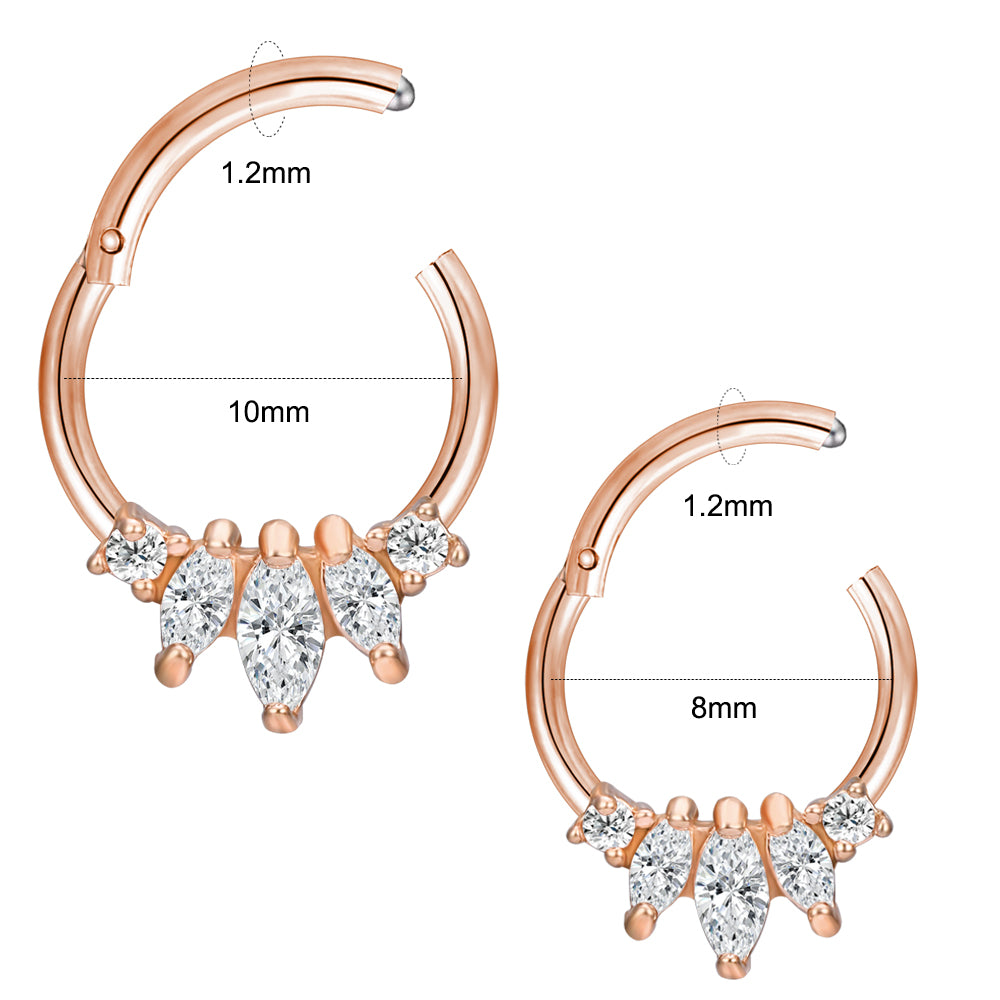Septum-Clicker-16g-Nose-Ring-Helix Tragus-Cartilage-Piercing-zs-body-Jewelr-Rose-gold-zirconia-online-shop