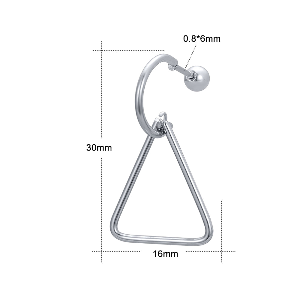 Stainless Steel Stud Earrings Dangling Triangle Earring