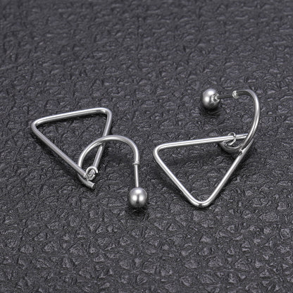 Stainless Steel Stud Earrings Dangling Triangle Earring