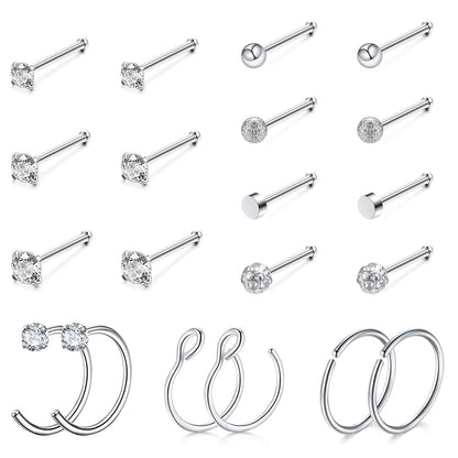 20pcs-set-20g-nose-bone-stud-hoop-nose-rings-cz-nose-piercing