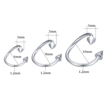 5 Colors 16G Spike Lip Piercing Eyebrow Piercing Stainless Steel Helix Cartilage Piercing