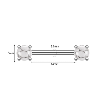 2pcs 14G Black Stone Nipple Barbell Ring Claw Nipple Piercing