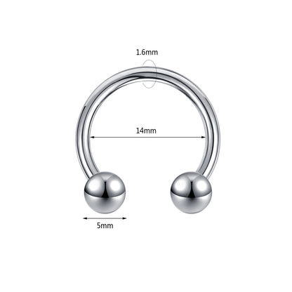 2pcs 14G Round Nipple Barbell Ring Horse Shoe Nipple Piercing