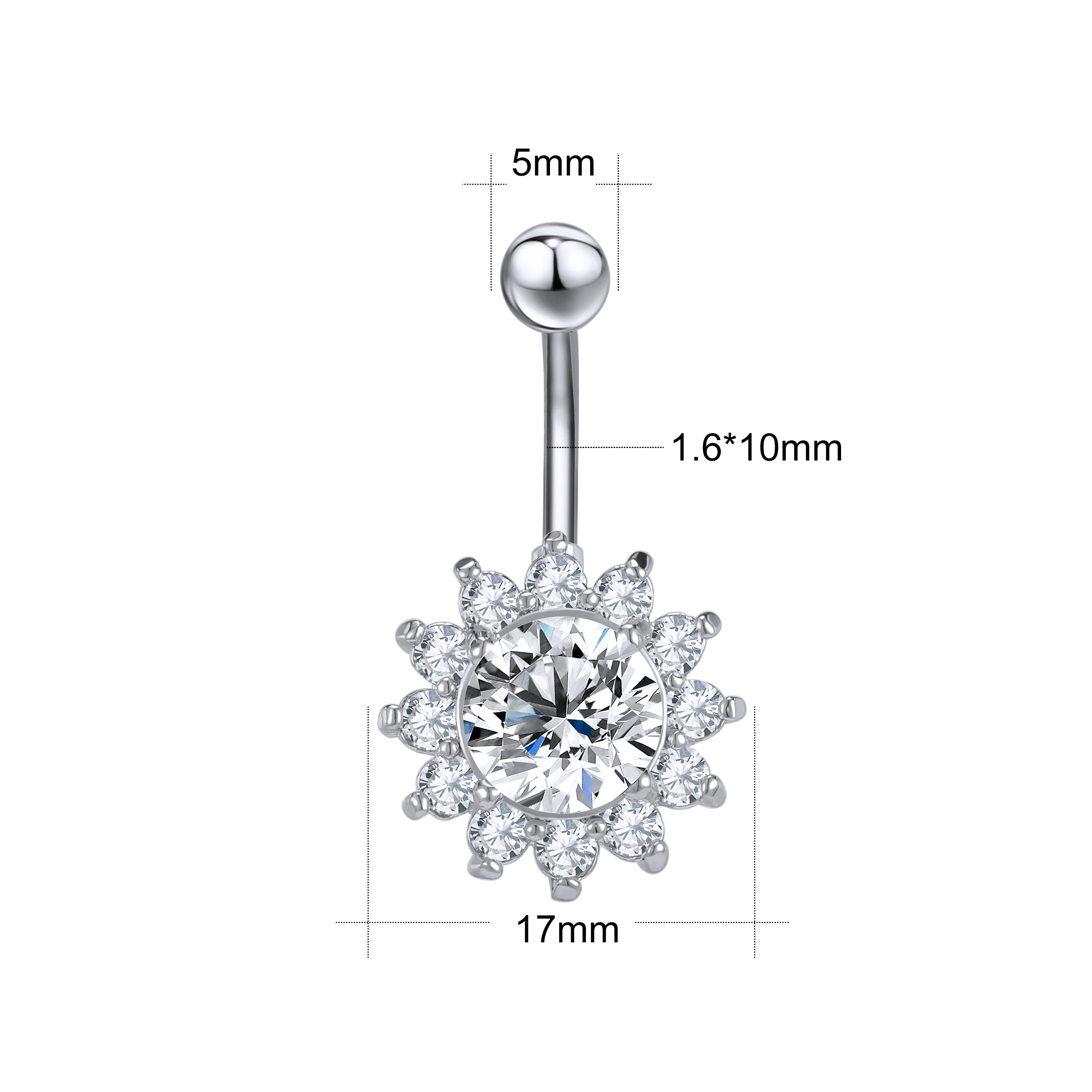 Flower-Zirconia-Inlay-Belly-Button-Rings