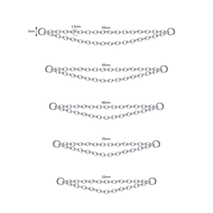 5pcs-set-silver-double-layers-chains-nose-stud-chain-economic-set