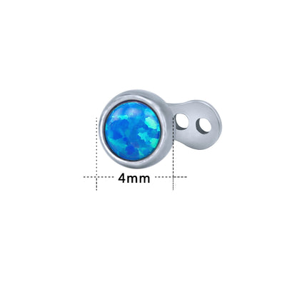 14g White Opal Dermal Anchor Tops & Surgical Steel Base Microdermals