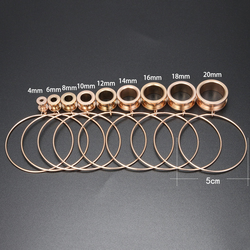 rose gold ear gauges